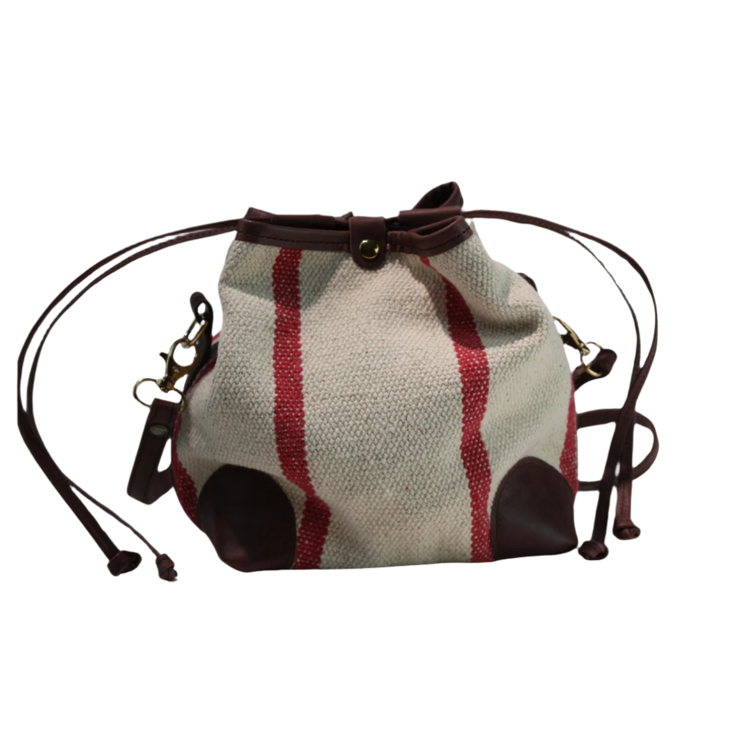 BOLSO BANDOLERA ESTILO ECUESTRE | RAYAS ROJAS Y BEIGE